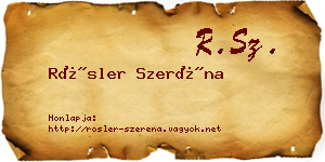 Rösler Szeréna névjegykártya
