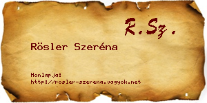 Rösler Szeréna névjegykártya